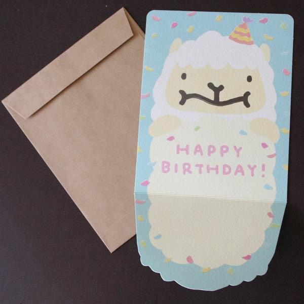 バースデーカード ケーキを抱えたアルパカ Happy Birthday 誕生日カード ネコポス可 Cd Ig Hbc08 和歌山産フルーツの ケーキarancia 通販 Yahoo ショッピング