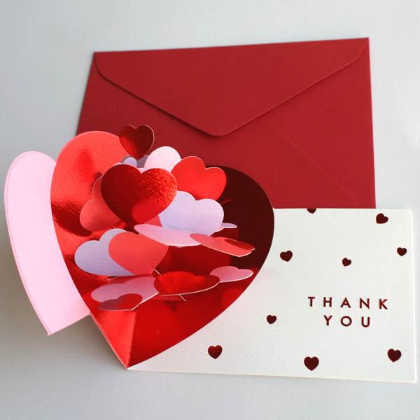 ポップアップサンキューカード ハートがいっぱい 封筒つき立体飛び出すカード ネコポス可 バレンタインカード Cd Vd Gl Ly 34 和歌山産フルーツのケーキarancia 通販 Yahoo ショッピング