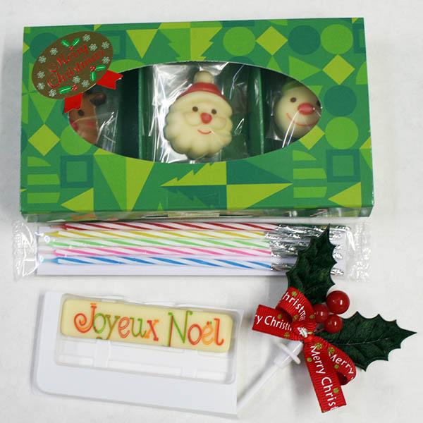 クリスマスケーキオーナメントセット(ミニ)〜チョコレート(サンタ