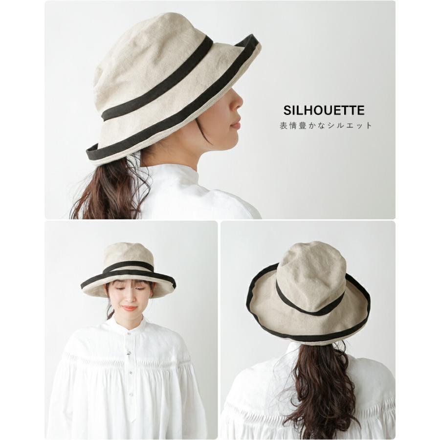 セール 20 OFF Chapeaugraphy シャポーグラフィー 綿麻シャンブレー 高密度織綿麻 キャペリン ハット 00022o レディース