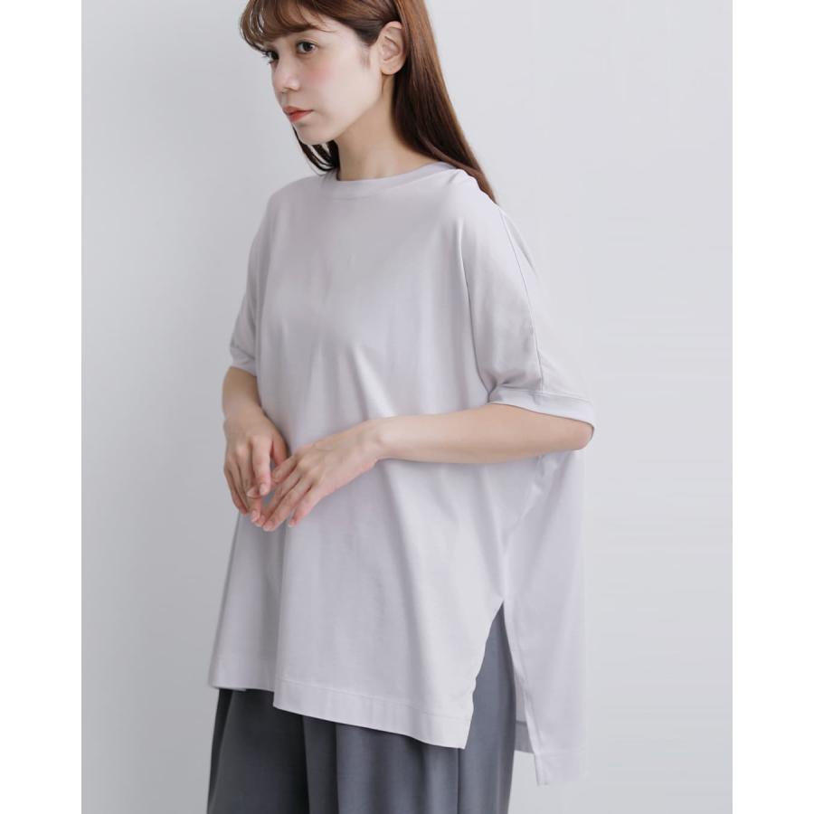 squady（スカディ） コットン シルケット天竺 スリット Tシャツ 002