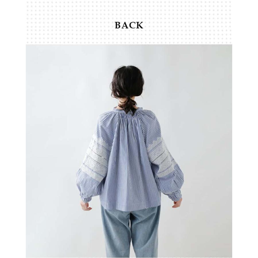 ヌキテパ ne Quittez pas  ファイン ポプリン キカ刺繍 ギャザー ブラウス Fine Poplin Kika EMB Gather Blouse 2024ss新作｜aranciato｜10