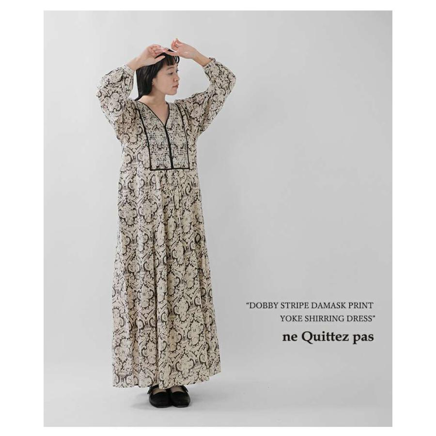 ワンピース ne Quittez pas C.DOBBY STRIPE EMB DRESS ne Quittez pas C.DOBBY STRIPE EMB DRESS