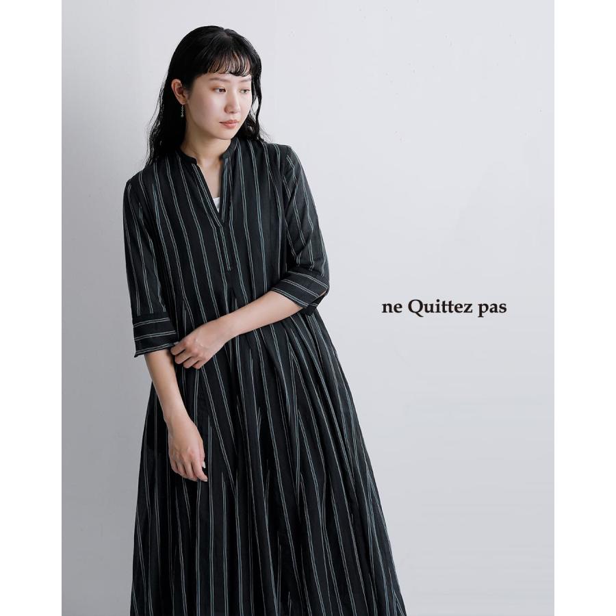 ne Quittez pass コットンボイルストライプ パネルワンピース NE QUITTEZ PAS!（ヌキテパ） ne Quittez pas コットンボイル