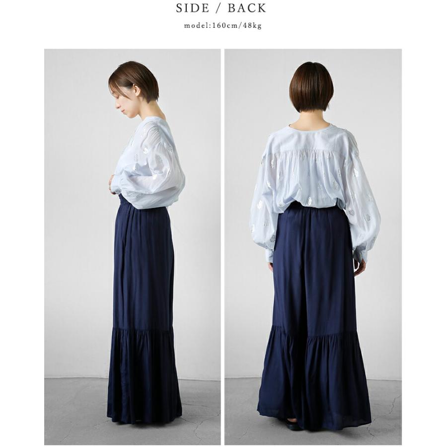 美品♪ヌキテパ　ティアードワンピース　Aライン　フレア　ネイビー　洗える NE QUITTEZ PAS!（ヌキテパ） ne Quittez pas シャントン ティアード