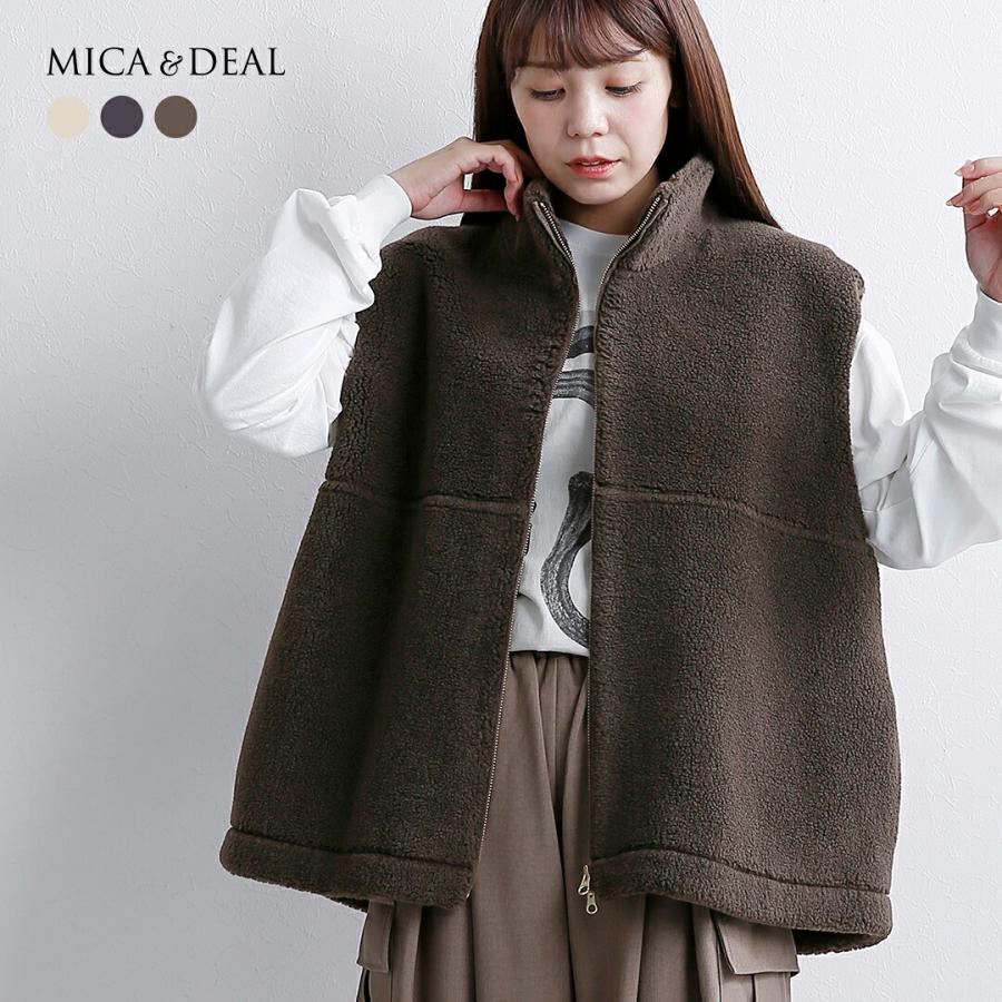 MICA&DEAL　変形ダウンベスト MICA&DEAL（マイカアンドディール） ハイネック ボア ベスト