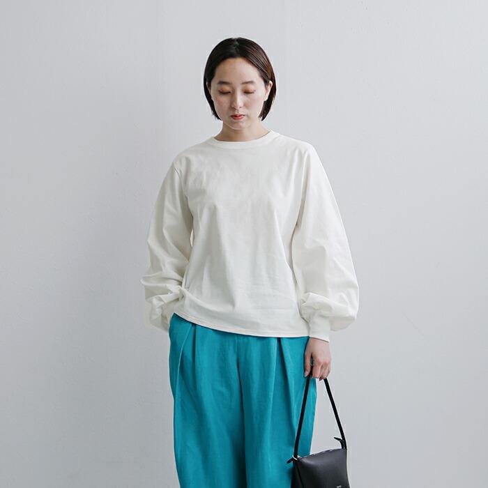 MIZUIRO ミズイロインド mizuiro ind コットン パフスリーブ ロング T