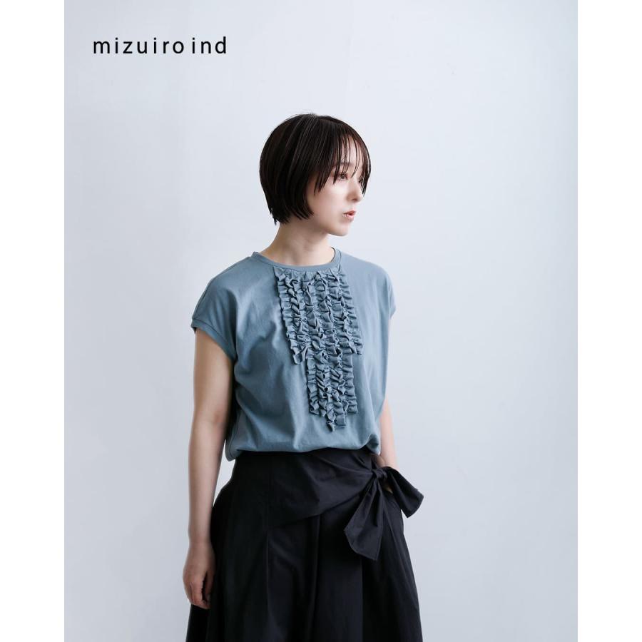 mizuiroind（ミズイロインド） コットン フレンチスリーブ フリル プル