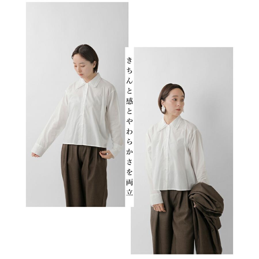 MIZUIRO ミズイロインド mizuiro ind コットン ピンタック カラー