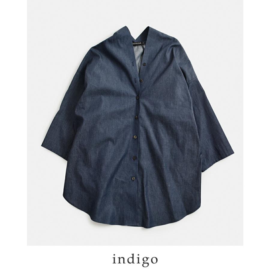 MIZUIRO ミズイロインド mizuiro ind コットン Vネック デニム シャツ