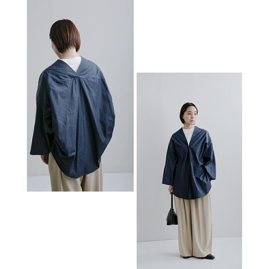 Rady  Vネックデニムシャツ  新品タグ付  Ｍ MIZUIRO ミズイロインド mizuiro ind コットン Vネック デニム シャツ