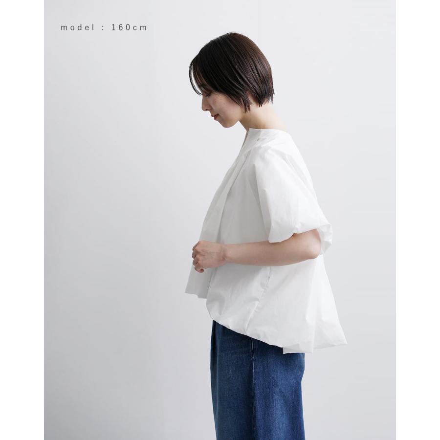 ミズイロインド mizuiro ind コットン バルーン ノーカラー シャツ 1-230163 レディース 春夏 2026ss新作の画像