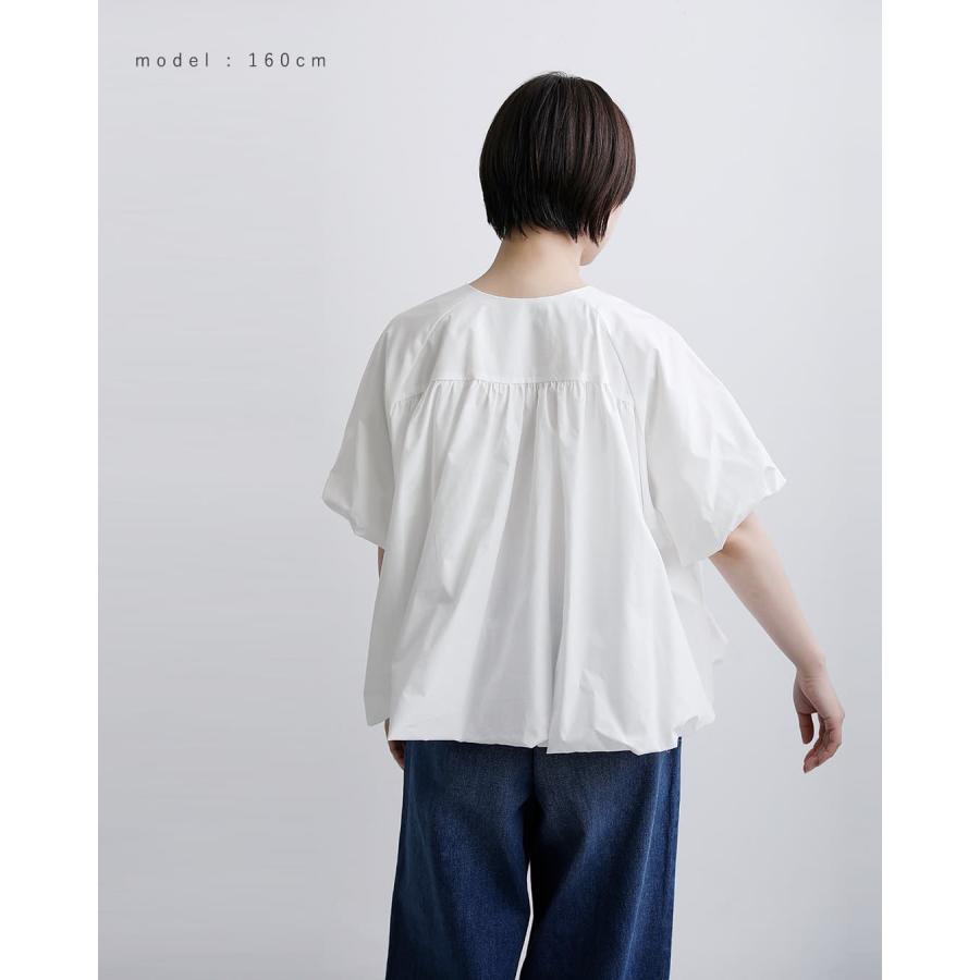 ミズイロインド mizuiro ind コットン バルーン ノーカラー シャツ 1-230163 レディース 春夏 2026ss新作の画像