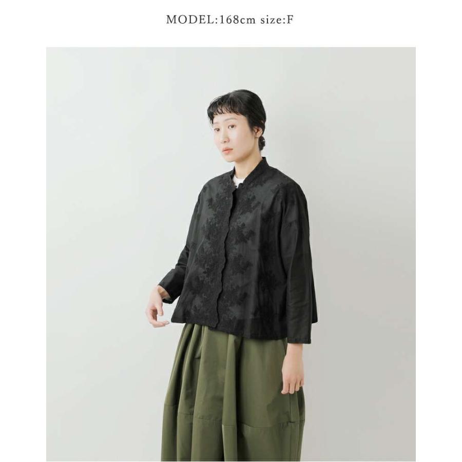 【新品未使用】ミズイロインドスタンドカラーシャツ　綿100% フリーサイズ mizuiroind ミズイロインド mizuiro ind コットン レース