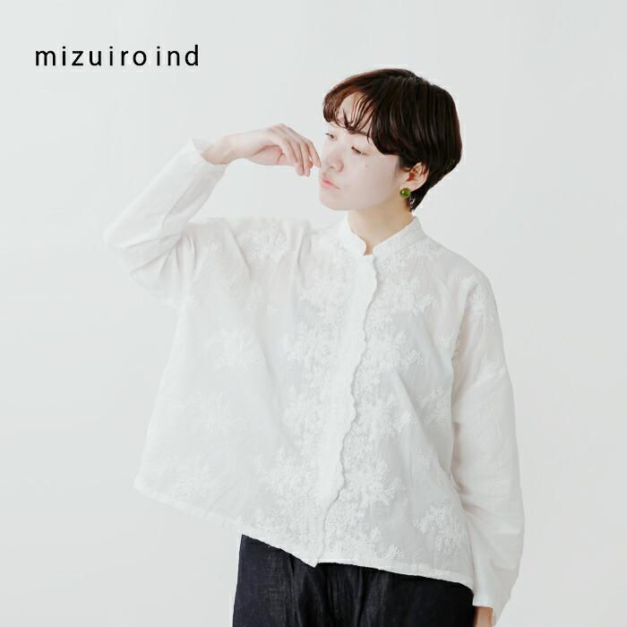 MIZUIRO ミズイロインド mizuiro ind コットン レース スタンドカラー