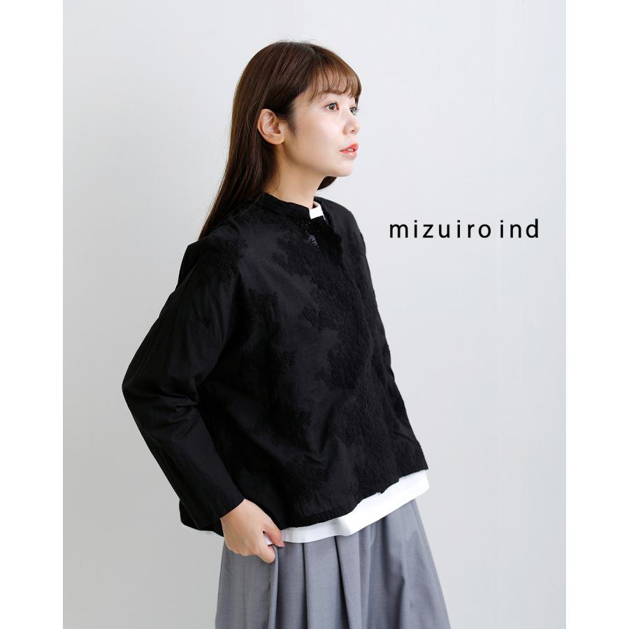 MIZUIRO ミズイロインド mizuiro ind コットン レース スタンドカラー