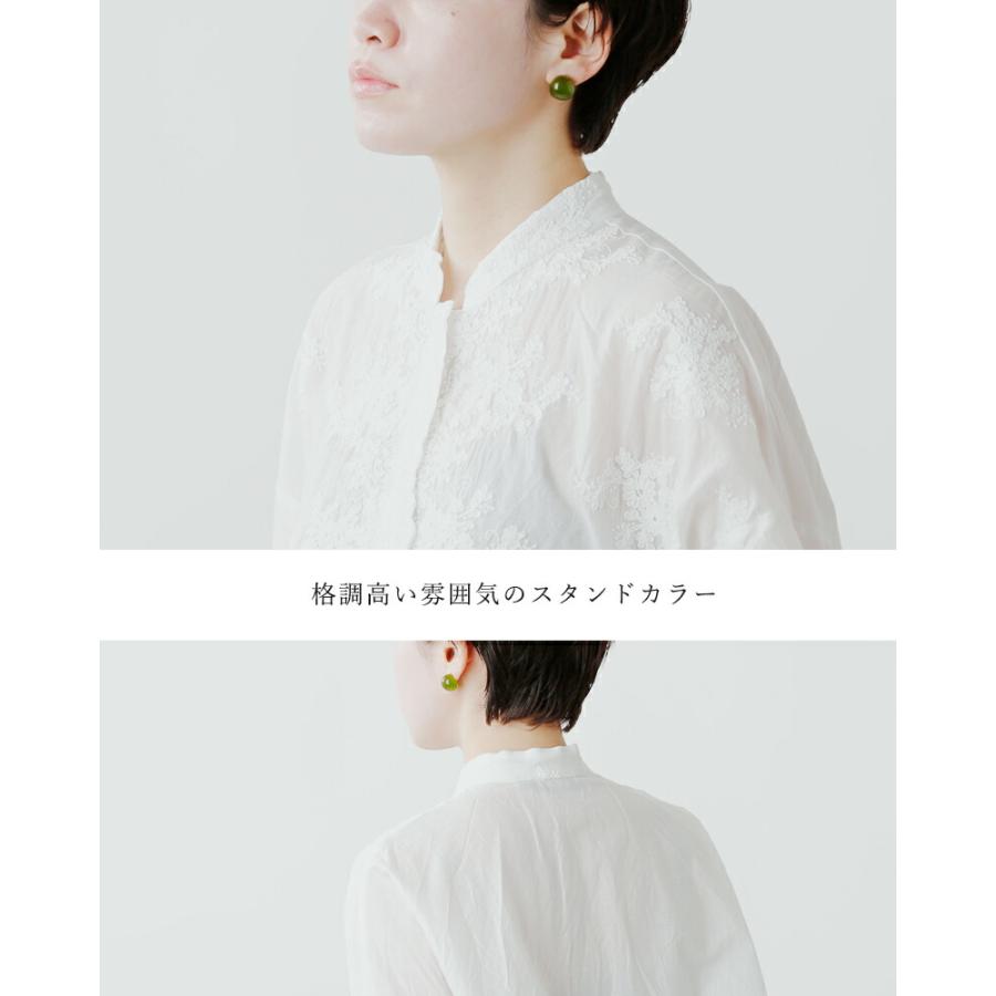 MIZUIRO ミズイロインド mizuiro ind コットン レース スタンドカラー