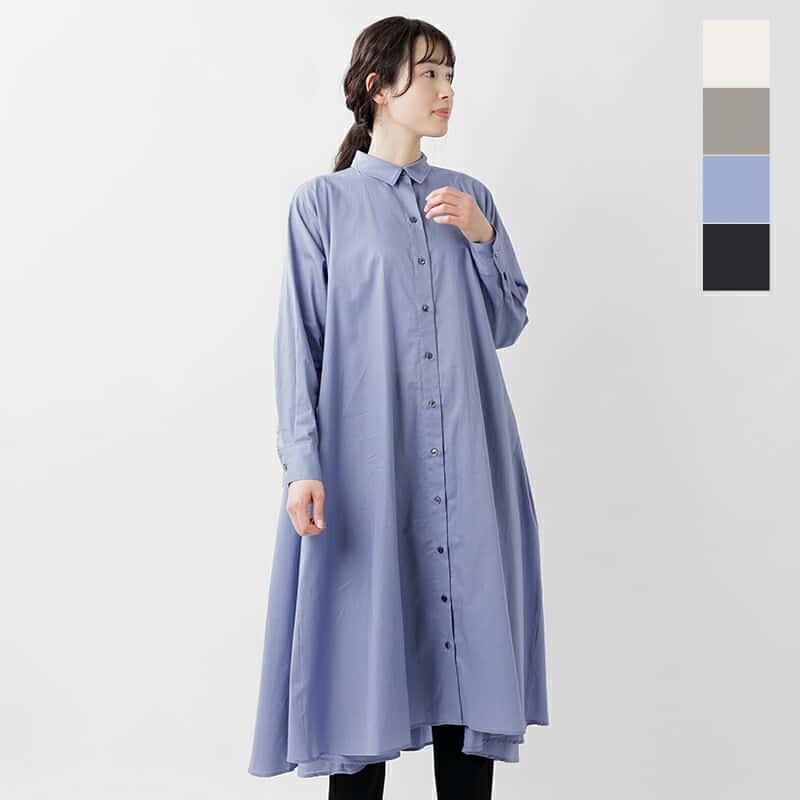 40%OFF】mizuiro-ind ミズイロインド コットン フレアド ロングシャツ