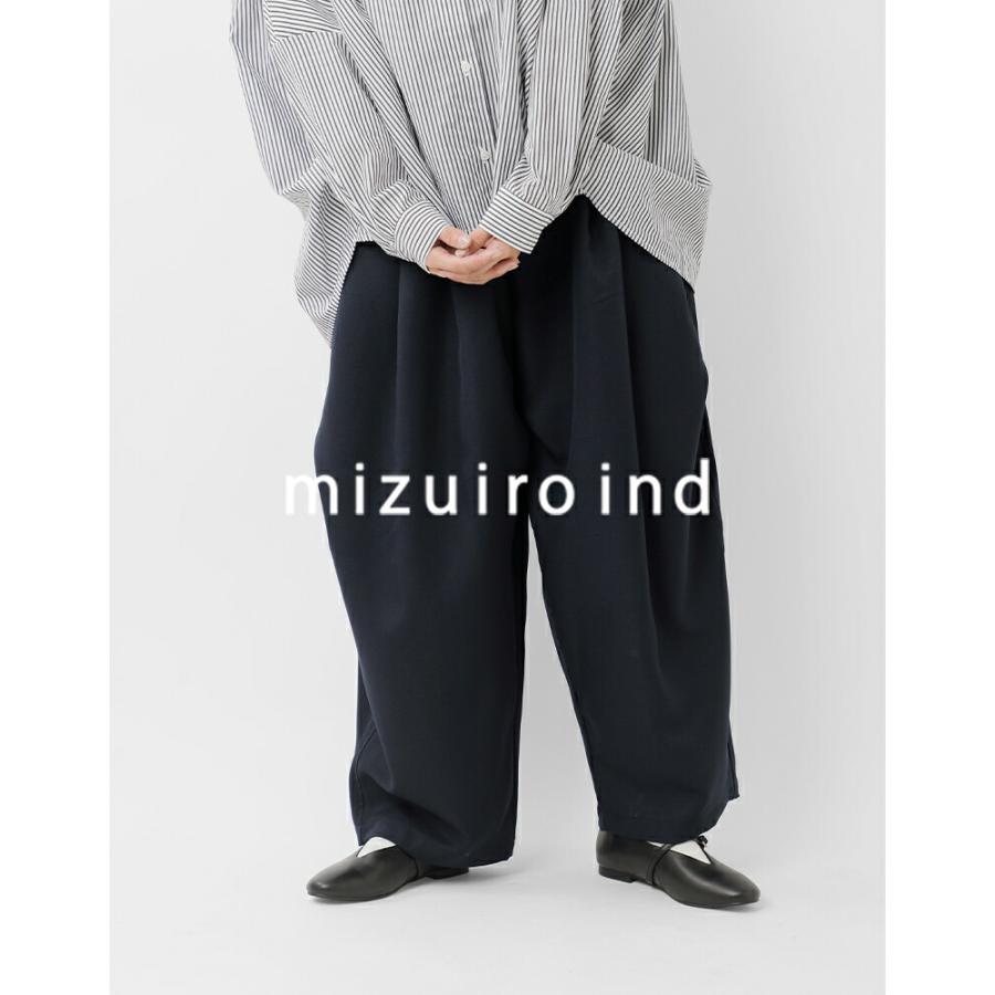 ミズイロインド mizuiro ind トロピカル ストレッチ ワイド カーゴパンツ 1-260016 レディース 春夏 2026ss新作の画像