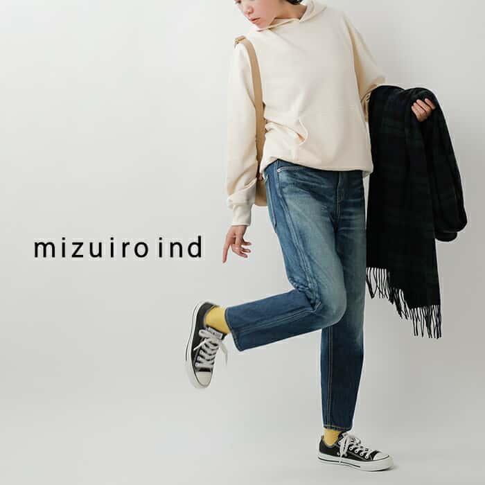 mizuiroind（ミズイロインド） ディストレスト ハイウエスト デニム