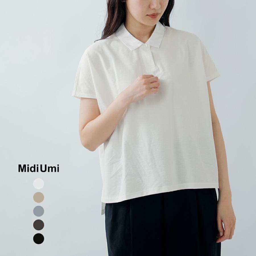 MidiUmi（ミディウミ） MidiUmiコットン ポロ ノースリーブ プル
