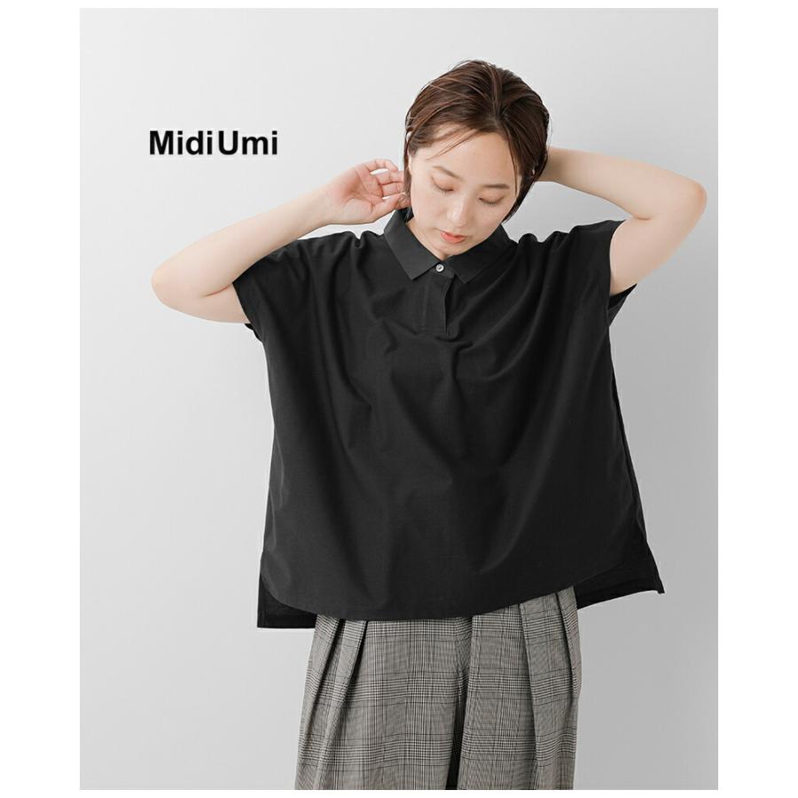 MidiUmi（ミディウミ） MidiUmiコットン ポロ ノースリーブ プル