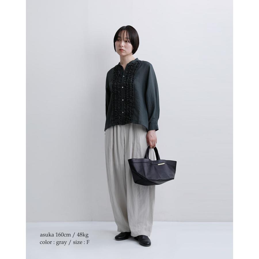 フィルデフェール FIL DE FER  レーヨンシャンタン ショートフリルシャツ 10-1-06-201-6-1 レディース  春夏 2026ss新作の画像