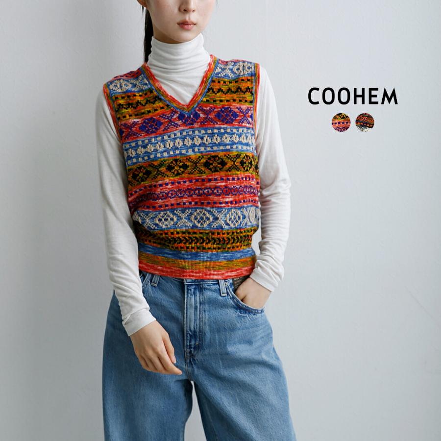 Coohem（コーヘン） コーへン COOHEM 3D フェアアイル Vネック ニット