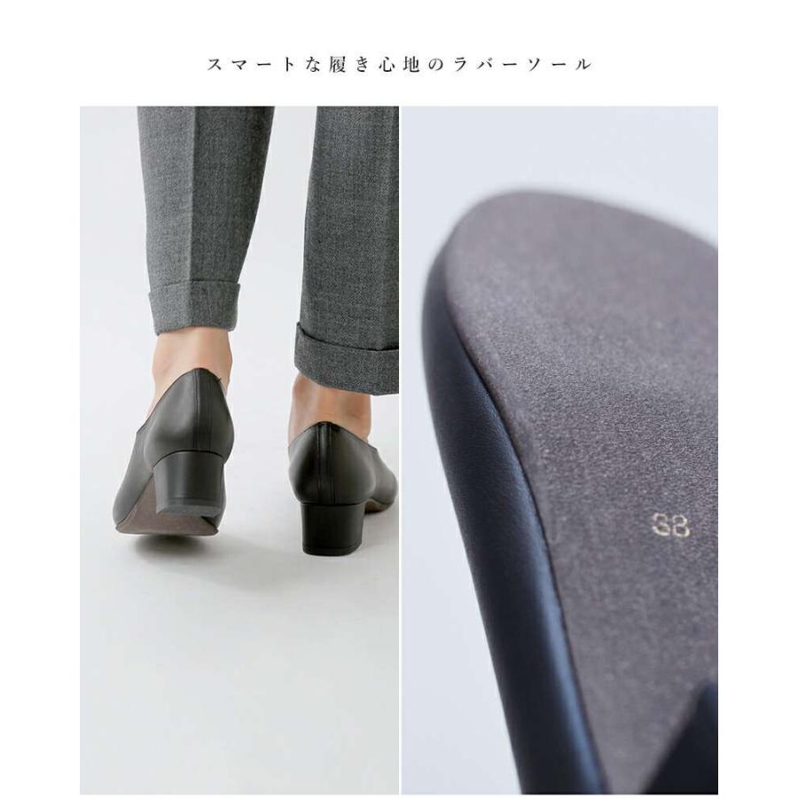 doubletree（ダブルツリー） 防水 レザー スタックヒール パンプス