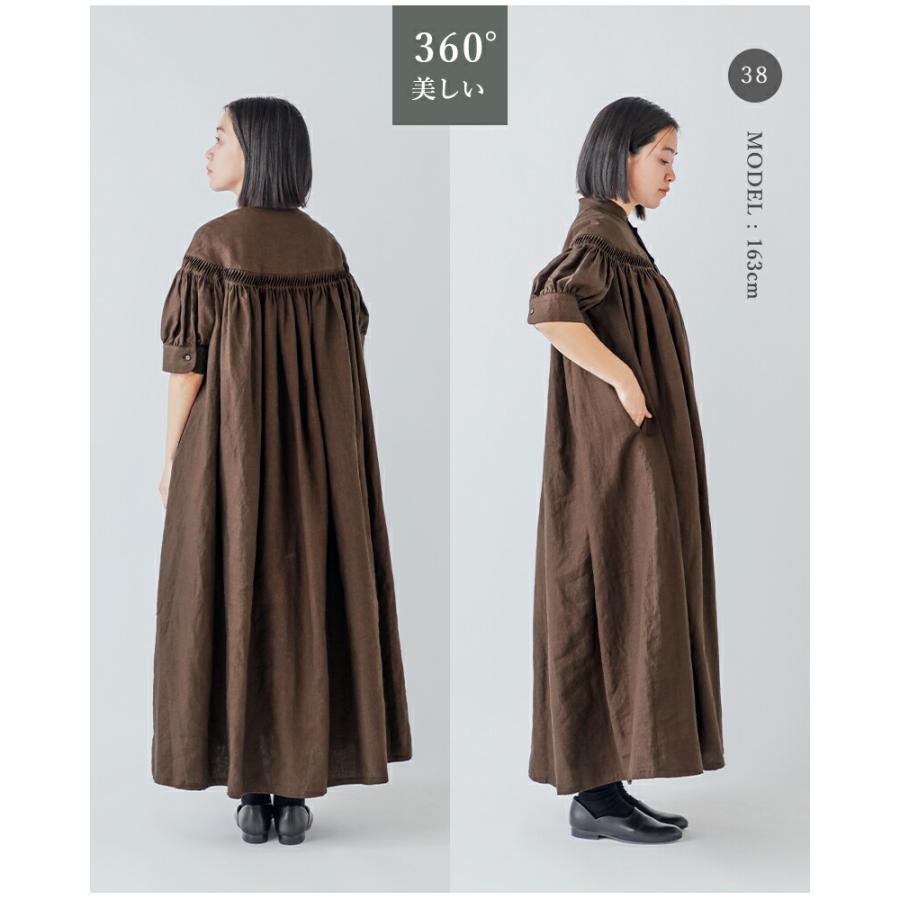 Scye（サイ） リネン キャンブリック タック ドレス 60 1Linen Cambric