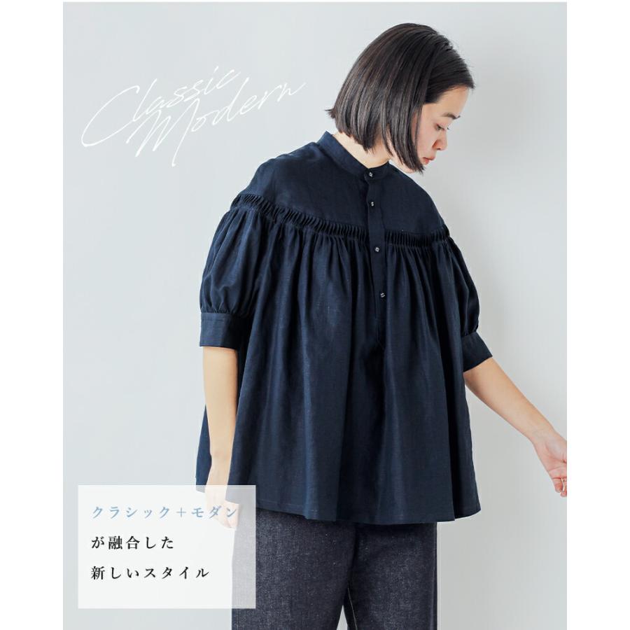 Scye（サイ） リネン キャンブリック タック 半袖 ブラウス 60 1Linen