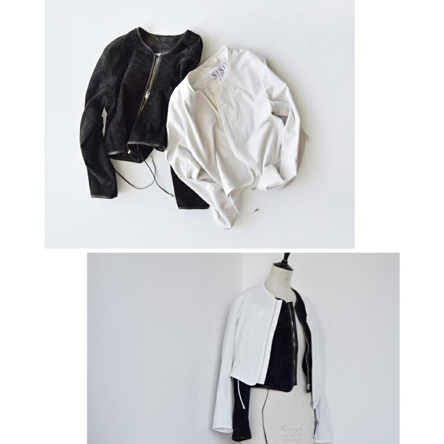 シシ Sisii スエード ノーカラー ジップ ジャケット NO COLLAR ZIP JACKET 124-ol レディース  春夏 2026ss新作の画像