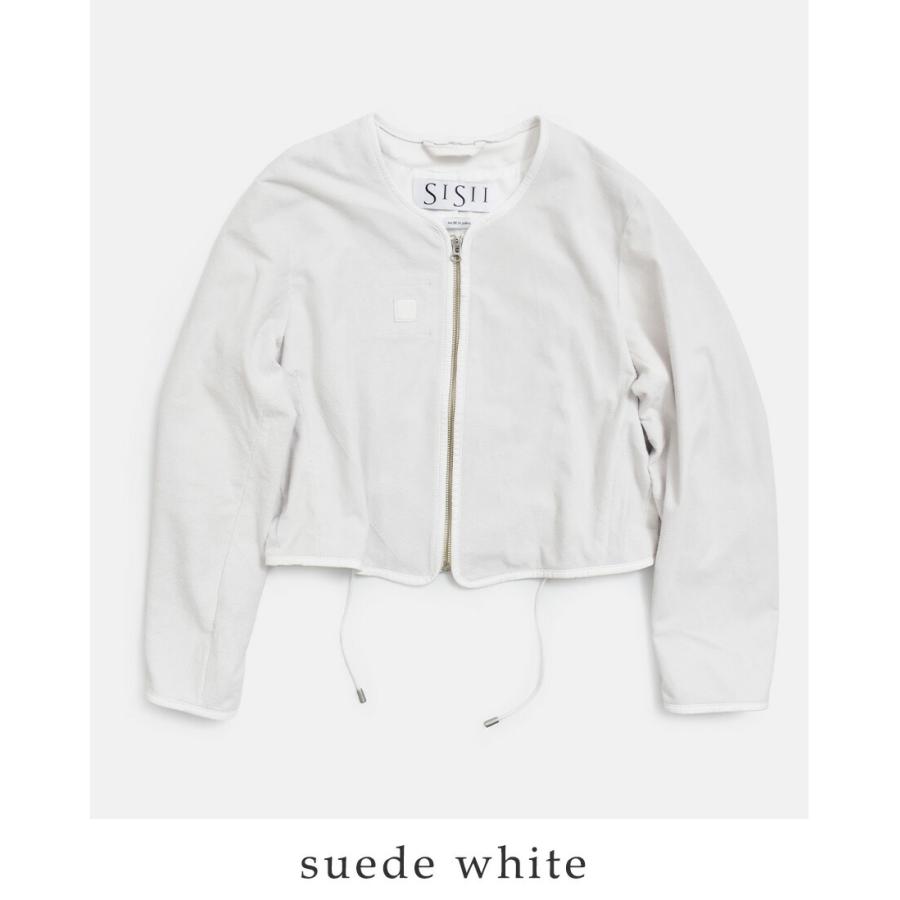 シシ Sisii スエード ノーカラー ジップ ジャケット NO COLLAR ZIP JACKET 124-ol レディース  春夏 2026ss新作の画像
