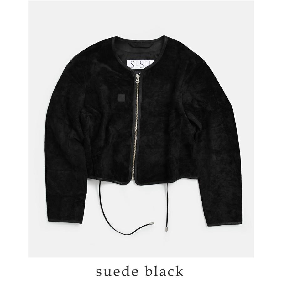 シシ Sisii スエード ノーカラー ジップ ジャケット NO COLLAR ZIP JACKET 124-ol レディース  春夏 2026ss新作の画像