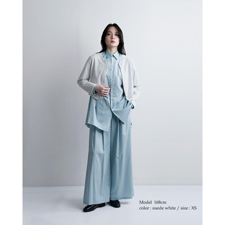 シシ Sisii スエード ノーカラー ジップ ジャケット NO COLLAR ZIP JACKET 124-ol レディース  春夏 2026ss新作の画像