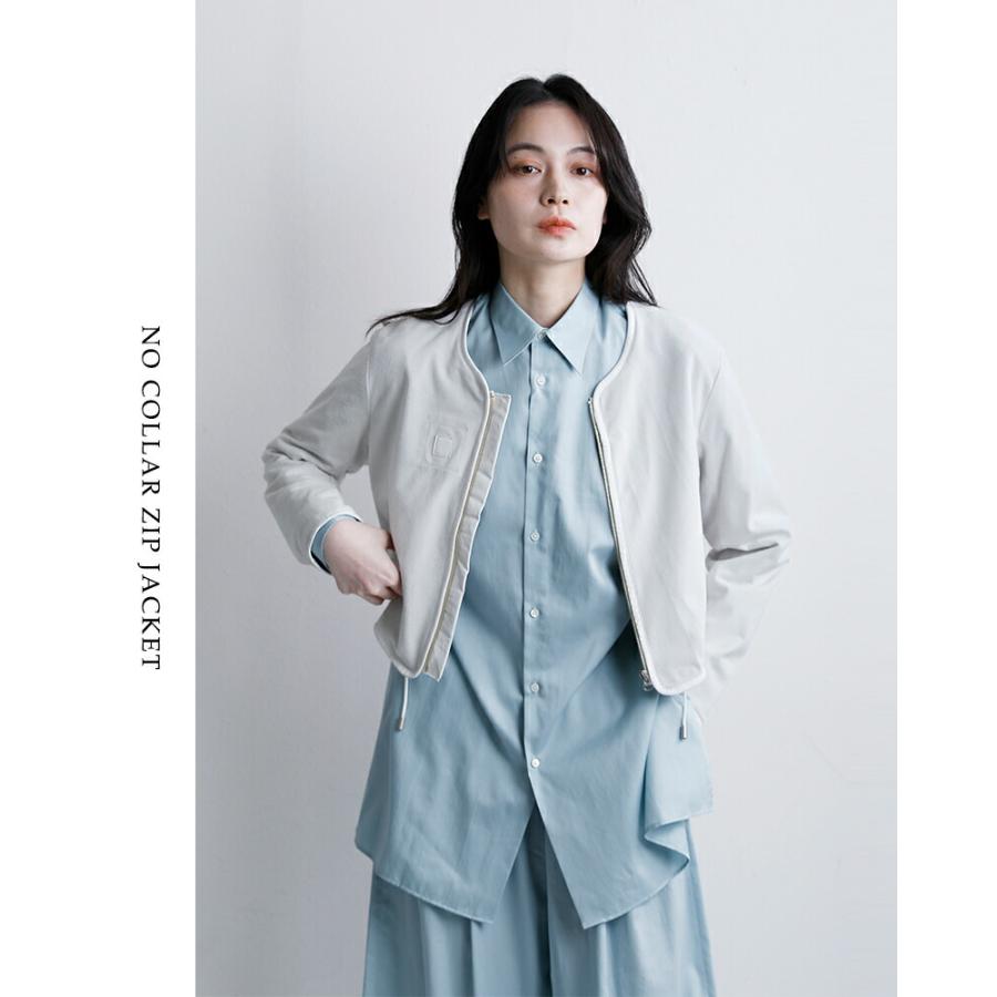 シシ Sisii スエード ノーカラー ジップ ジャケット NO COLLAR ZIP JACKET 124-ol レディース  春夏 2026ss新作の画像
