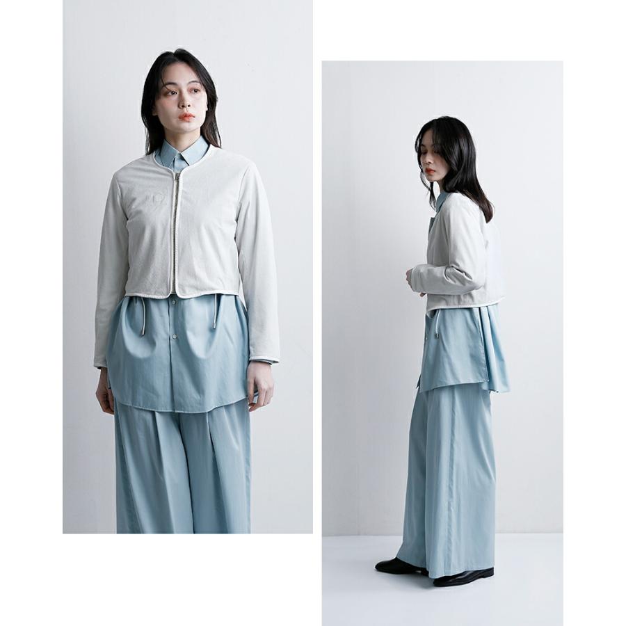 シシ Sisii スエード ノーカラー ジップ ジャケット NO COLLAR ZIP JACKET 124-ol レディース  春夏 2026ss新作の画像