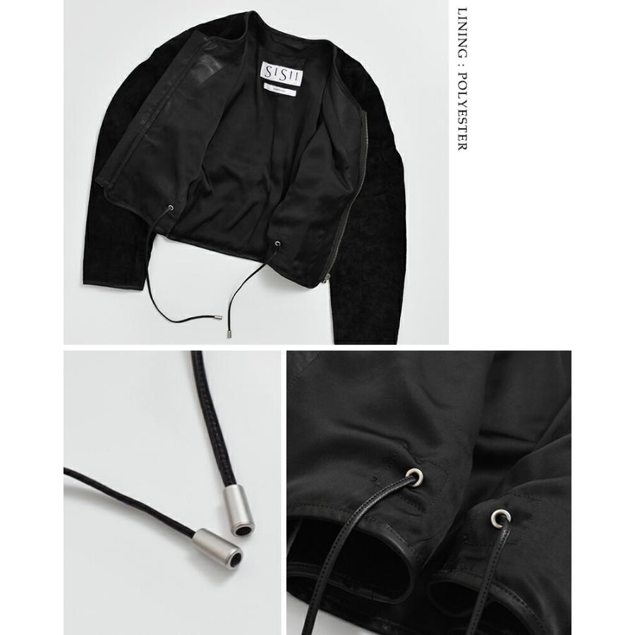 シシ Sisii スエード ノーカラー ジップ ジャケット NO COLLAR ZIP JACKET 124-ol レディース  春夏 2026ss新作の画像