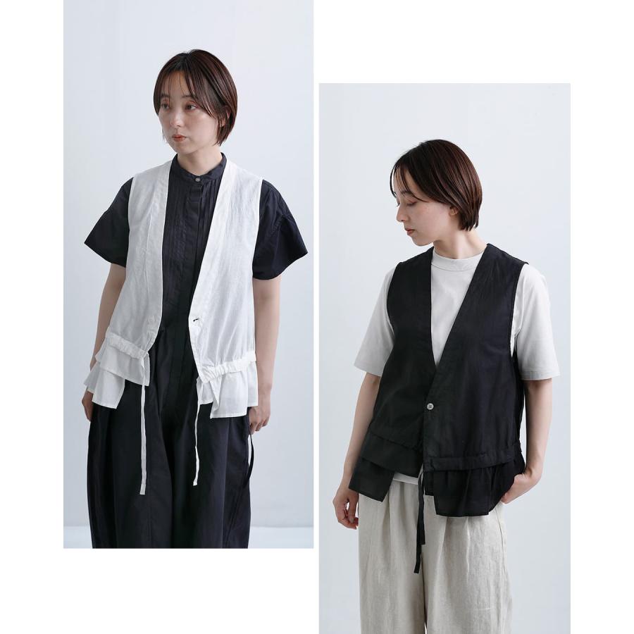 Vlas Blomme（ヴラスブラム） コットンリネンボイル ティアードジレ