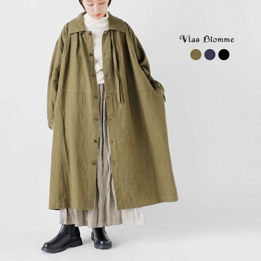 Vlas Blomme ヴラスブラム　リネン　ロングコート Vlas Blomme（ヴラスブラム） ウォッシュドリネン ラミー ウール
