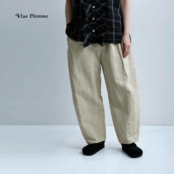 美品　ヴラスブラム　リネン　パンツ Vlas Blomme（ヴラスブラム） コットンリネンツイル ワイド ダーツ