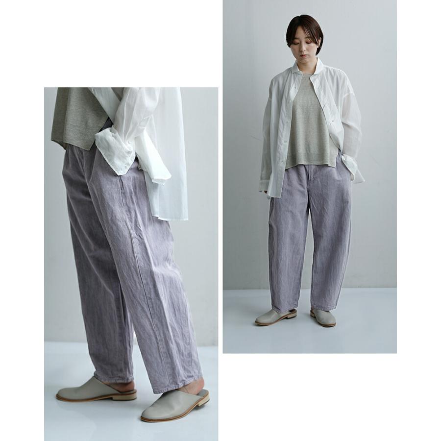 Vlas Blomme（ヴラスブラム） コットンリネンツイル ワイド ダーツ