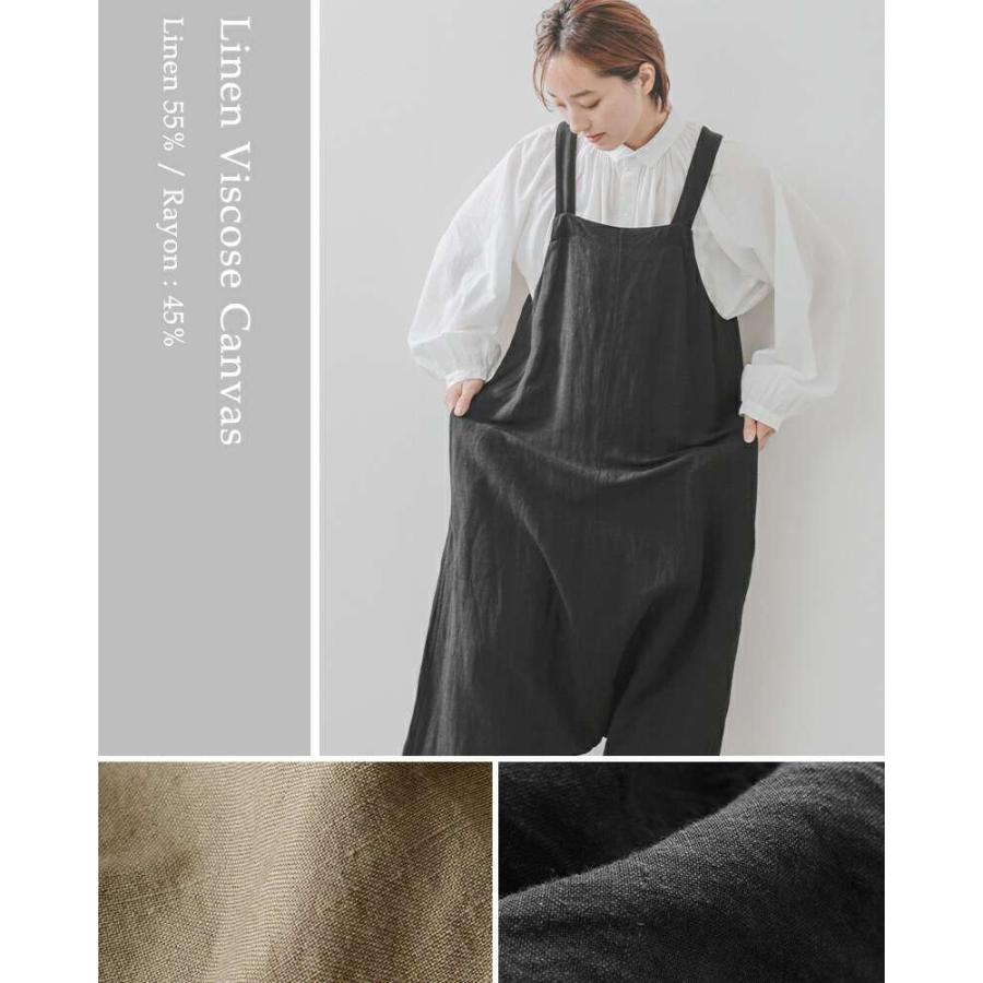 ヴラスブラム　Linen Viscose Canvas サロペットブラック ヴラスブラム Linen Viscose Canvas サロペットブラック Linen