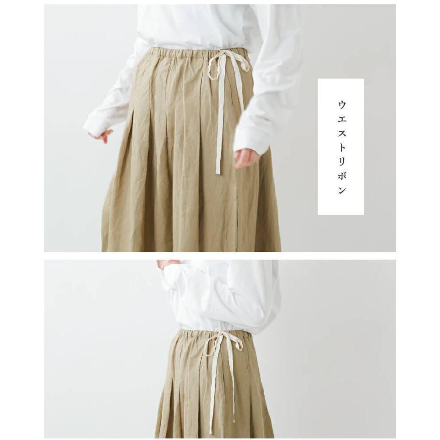 イナ ina リネンソフトワッシャーウエスト紐タックスカート 135128
