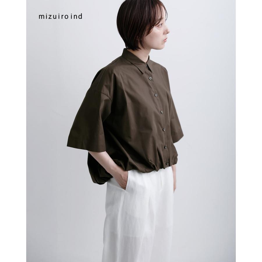 ミズイロインド mizuiro ind コットン ハーフスリーブ バルーン シャツ 2-230128 レディース 春夏 2026ss新作の画像