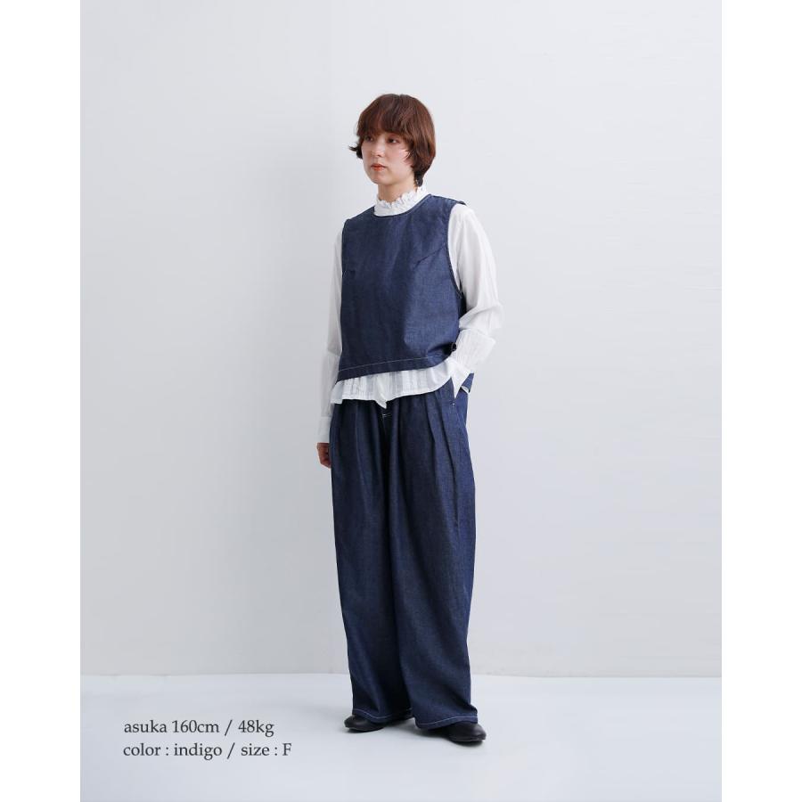 コットンデニム タックワイドパンツ MidiUmi（ミディウミ） セール【20%OFF】ミディウミ コットン デニム