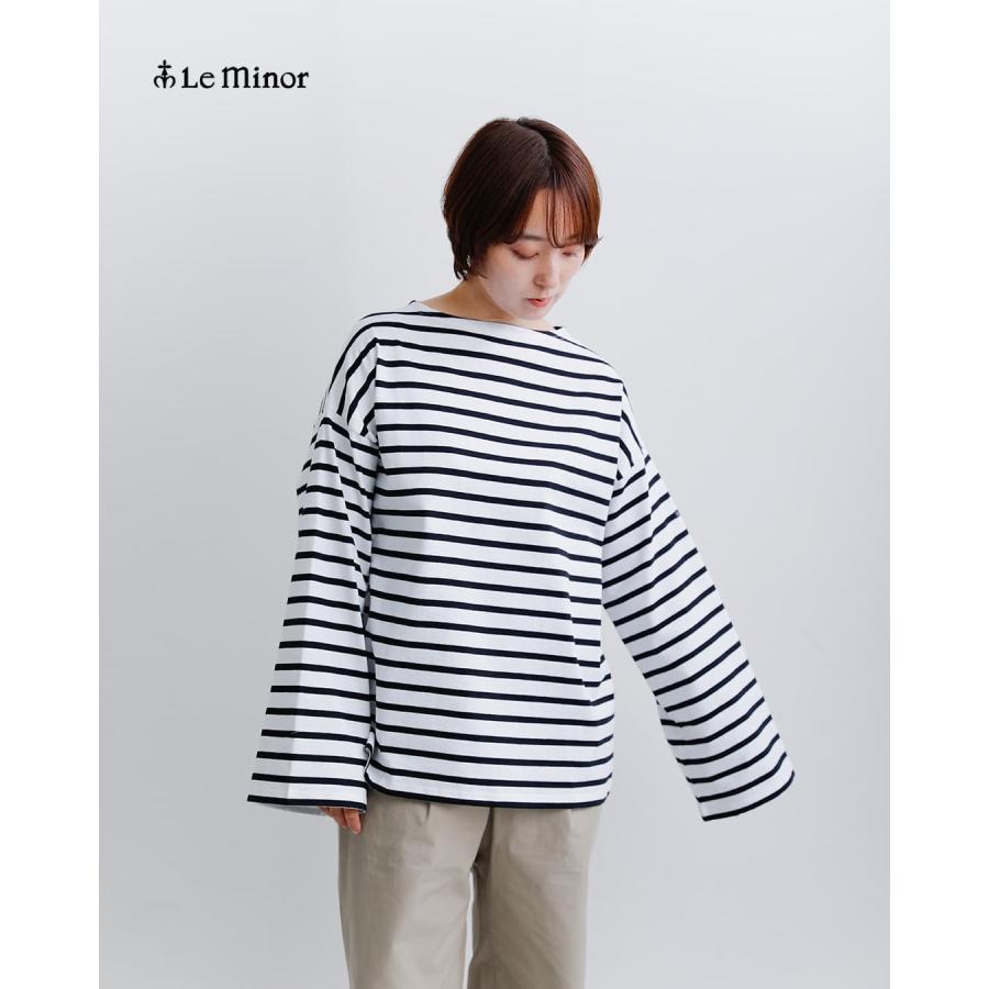 Le Minor（ルミノア） コットン オーバーサイズ ボーダー Tシャツ