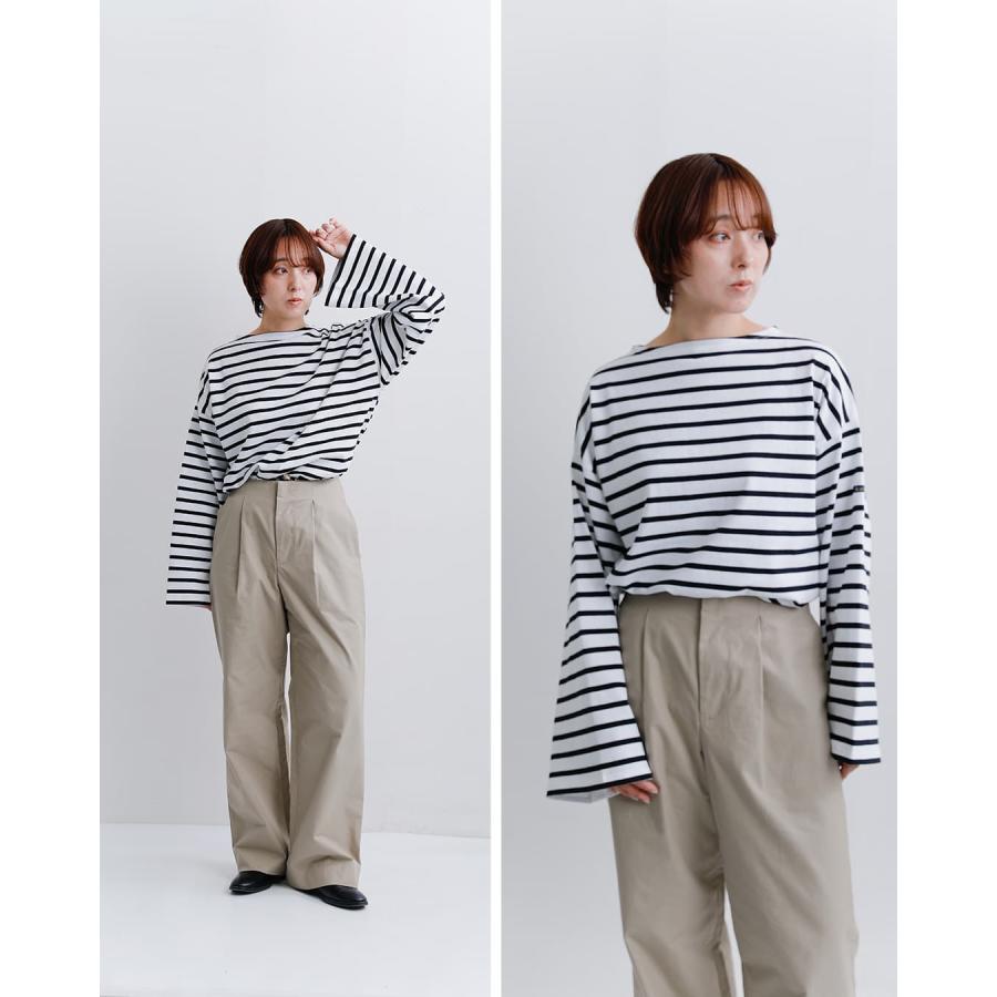 Le Minor（ルミノア） コットン オーバーサイズ ボーダー Tシャツ