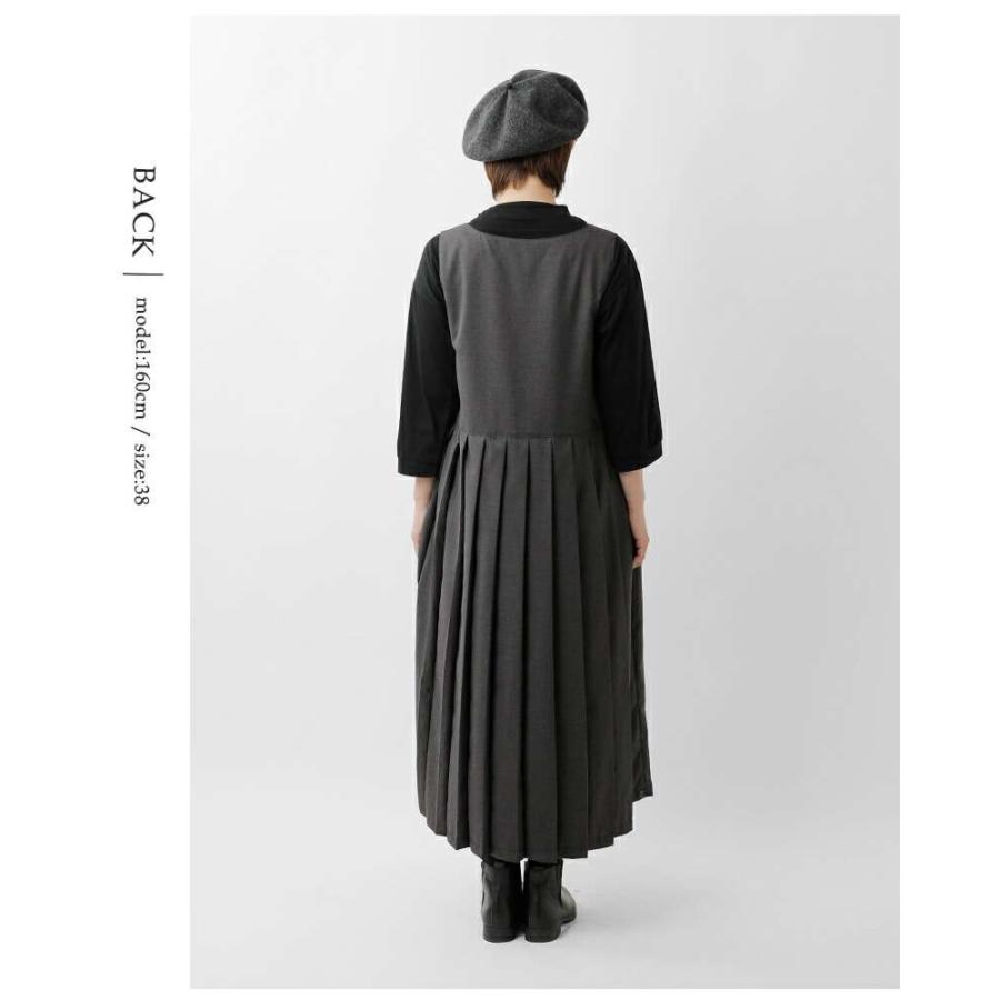 イナ ina aranciato別注 胸切替タック Vネック ノースリーブ