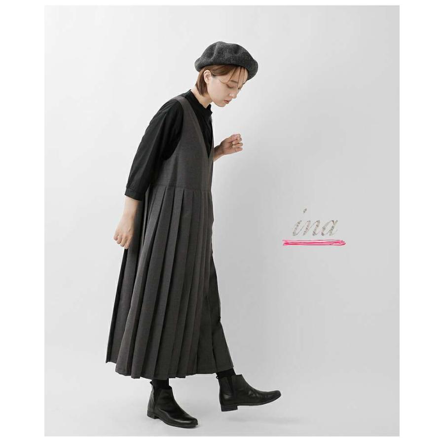 イナ ina aranciato別注 胸切替タック Vネック ノースリーブ